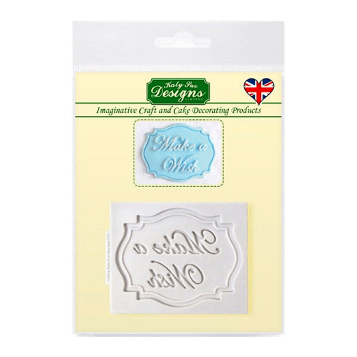Molde Silicona Katy Sue - Mini Placa "make A Wish" / "pide Un Deseo"