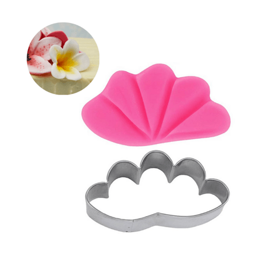 Cortador Metalico + Texturizador Blossom - Plumeria Rubra