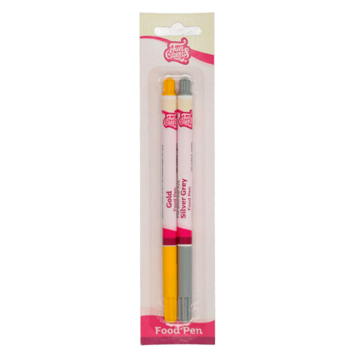 Set Rotuladores Comestibles Funcakes - Oro Y Gris Plata
