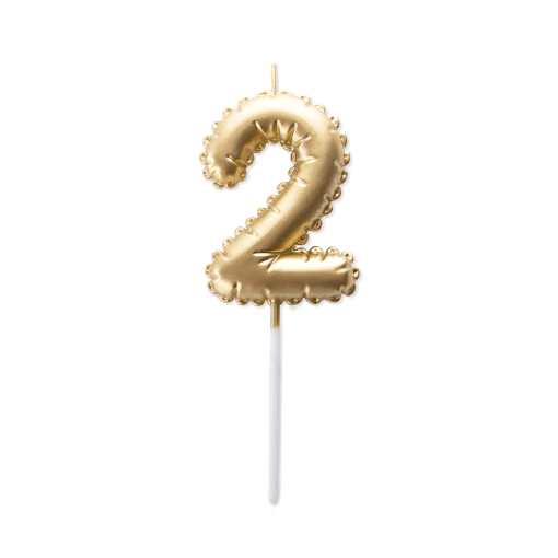 Vela CumpleaÑos Globo Dorada - Numero 2