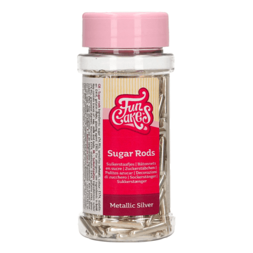 Palitos De Azucar Xl Funcakes - Plata Metalizado 70 G - Imagen 2