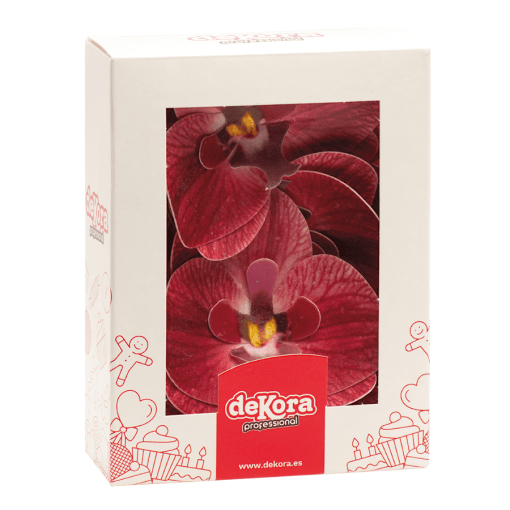 Flores De Oblea Dekora - Orquidea Burdeos - Imagen 2