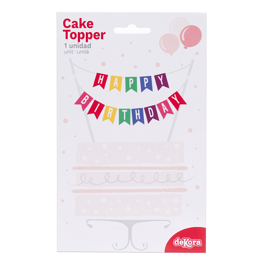 Topper Para Tarta Dekora - Banderas "happy Birthday" - Imagen 2
