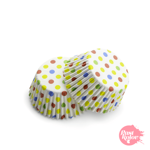 Capsulas Cupcake Lunares Colores - 50 Unidades