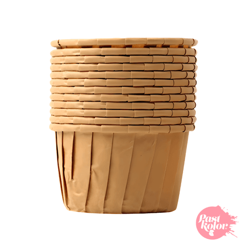 Capsulas Cupcake Horneables (borde Reforzado) Marron Claro - 50 Unidades