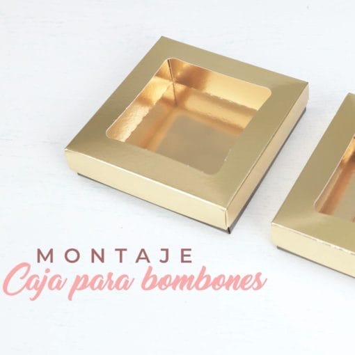 Caja Para Bombones Dorada Y Marron - Grande - Imagen 2