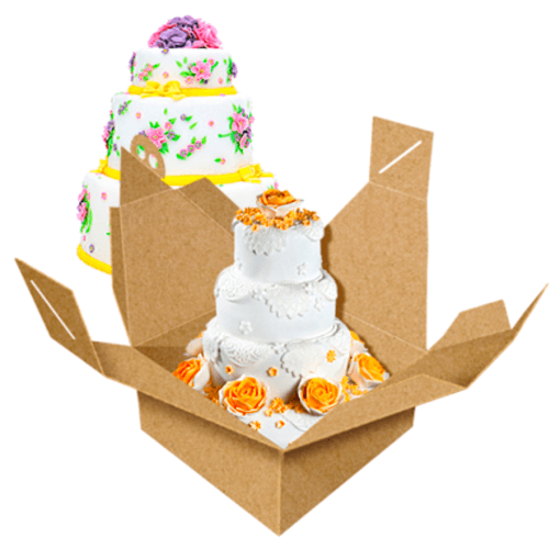 Caja Para Tarta Con Asa Y Altura Especial (kraft) - 28 X H 31 Cm