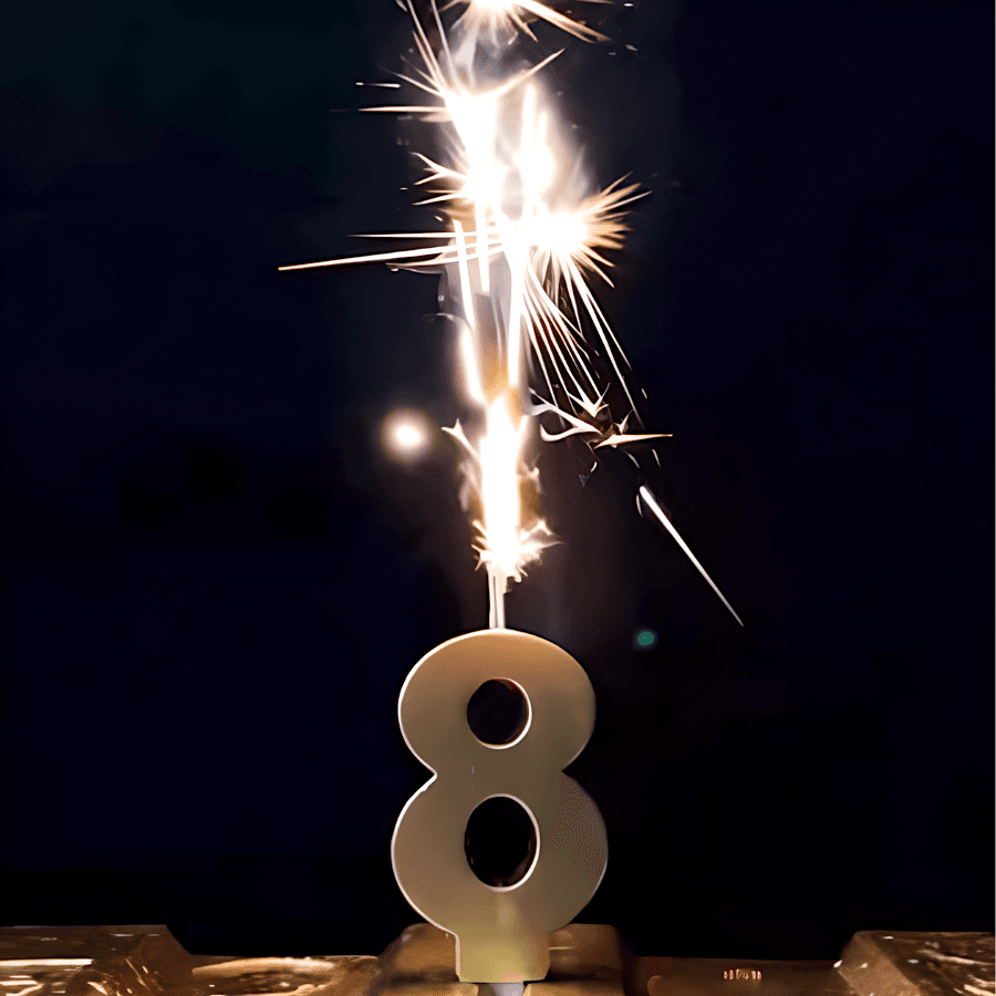 Vela Bengala "duo" Plateada Cialfir - Numero 8 - Imagen 2