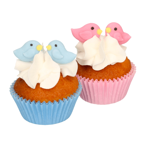 Decoraciones De Azucar Funcakes - Pajaros Rosas Y Azules - Imagen 3