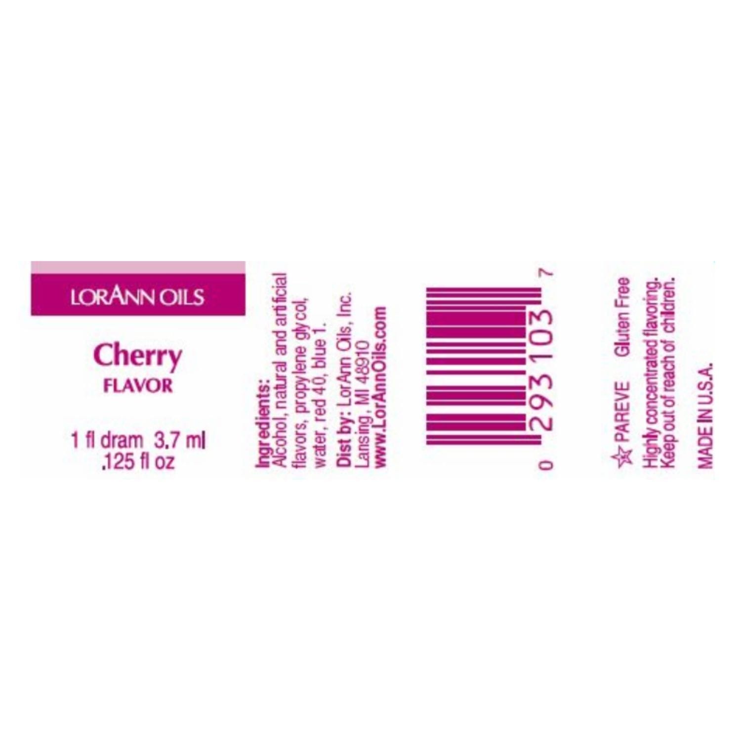 Aroma Concentrado Lorann - Cereza / Cherry (3,7 Ml) - Imagen 2