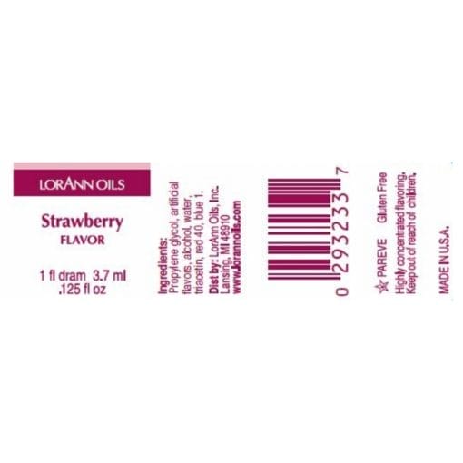 Aroma Concentrado Lorann - Fresa / Strawberry (3,7 Ml)