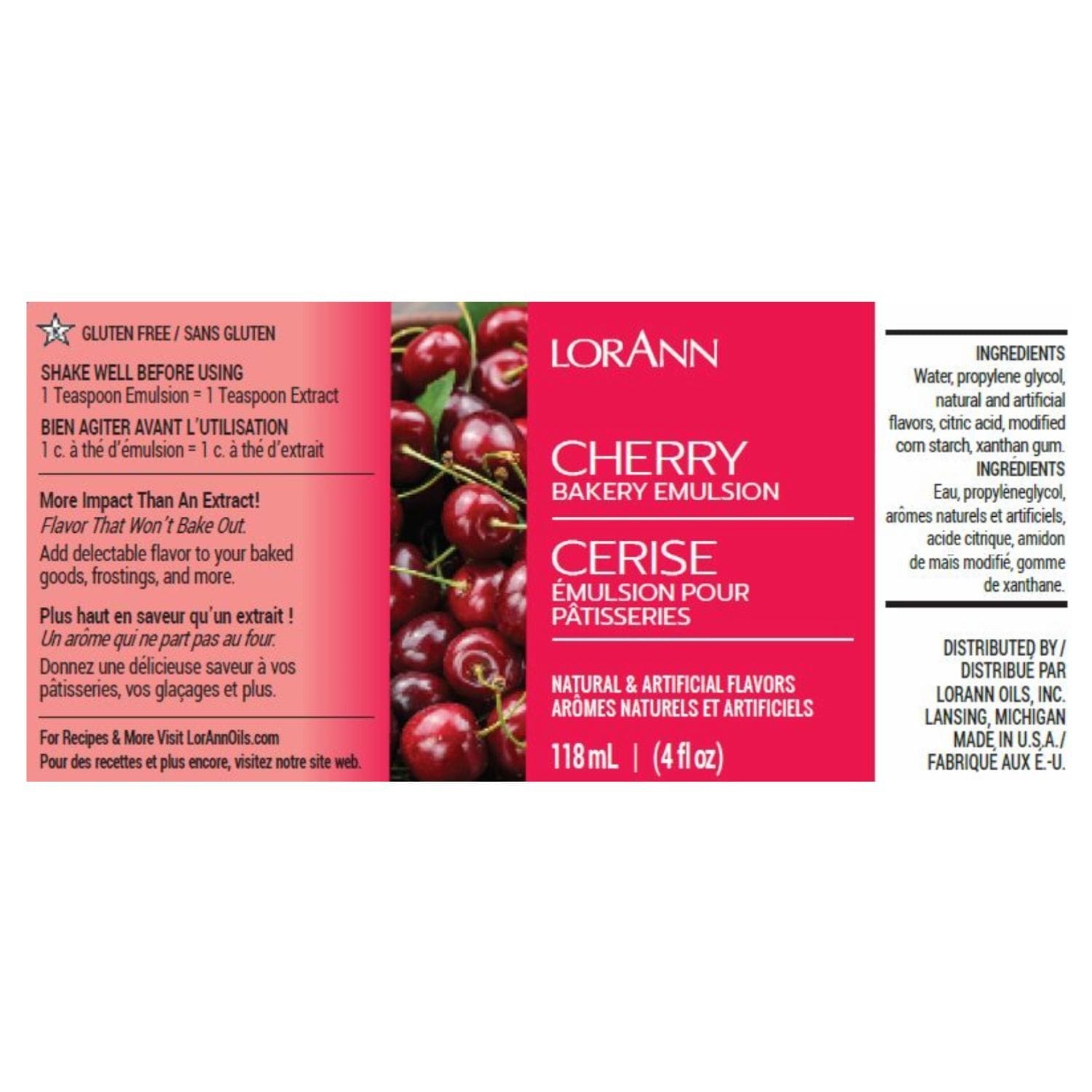 Emulsion De Panaderia Lorann - Cereza / Cherry (118 Ml) - Imagen 2