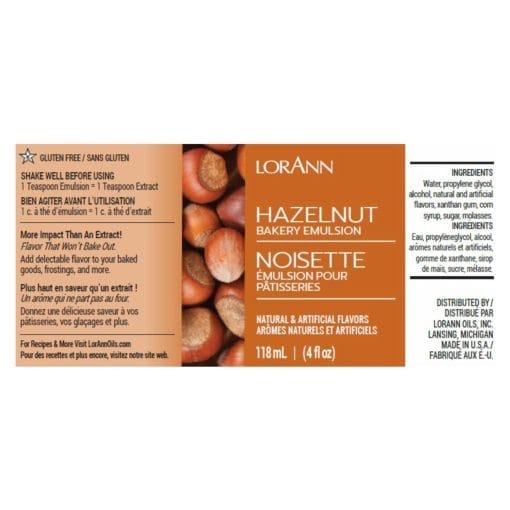 Emulsion De Panaderia Lorann - Avellana / Hazelnut (118 Ml)