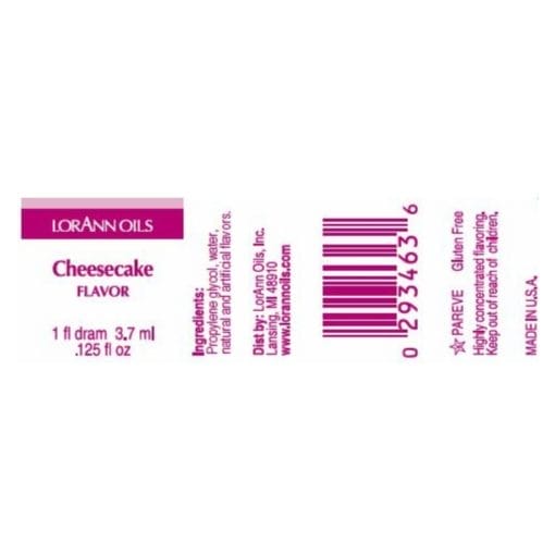 [p. Caduc.] Aroma Concentrado Lorann - Tarta De Queso / Cheesecake (3,7 Ml)