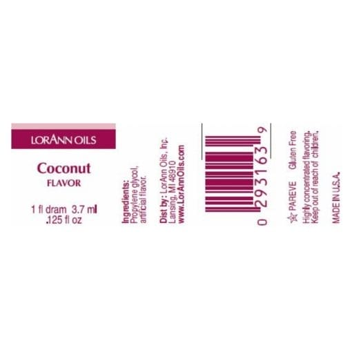 Aroma Concentrado Lorann - Coco / Coconut (3,7 Ml)