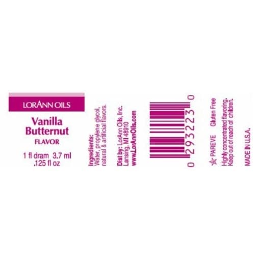 Aroma Concentrado Lorann - Vainilla "butternut" (3,7 Ml)
