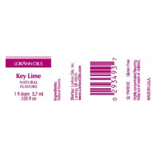 Aceite Aromatico Lorann - Lima Acida / Key Lime (3,7 Ml) - Imagen 2
