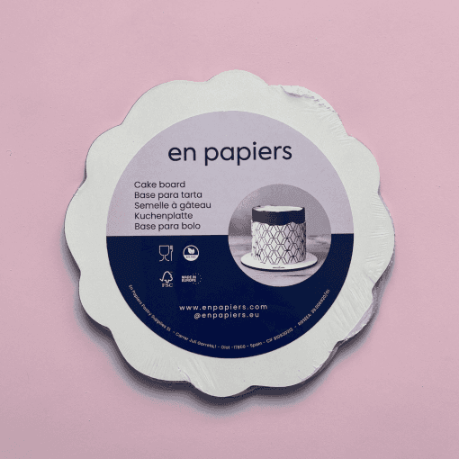 Bases De Madera Redondas Blancas (ondas Wave) "en Papiers" - 40 Cm - Imagen 2