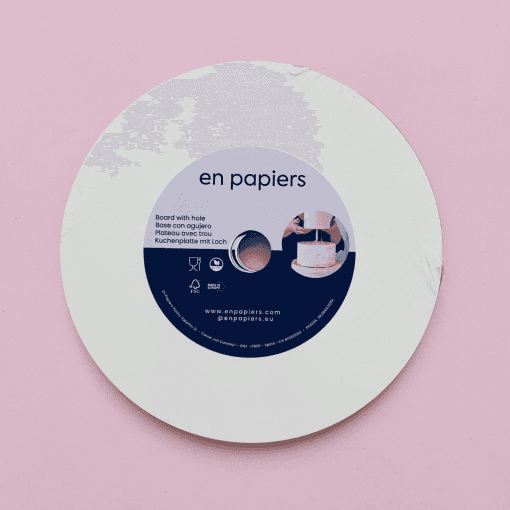 Bases De Madera Redondas Blancas "en Papiers" Con Orificio Central - 20 Cm