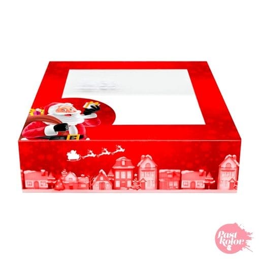 Caja Para Tarta Roja "santa Claus" - 24 X 7,5 Cm - Imagen 2