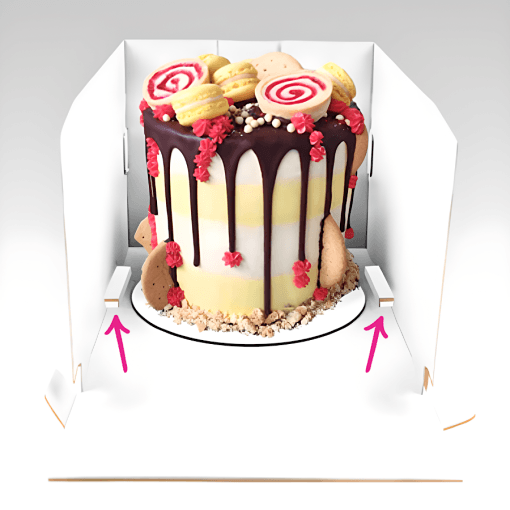 Caja Para Tarta Reversible (blanca Y Kraft) - 28 X 30 Cm - Imagen 2