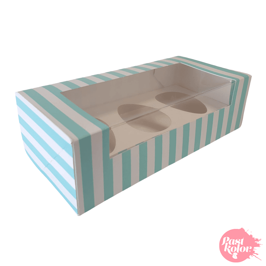 Caja Para 3 Mini Huevos De Pascua - Blanca Y Azul - Imagen 3