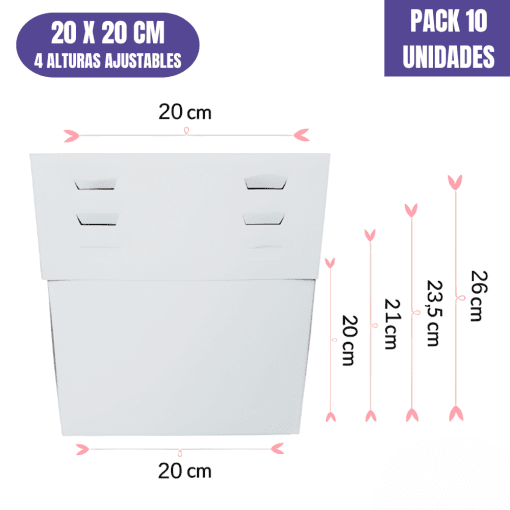 Caja Para Tarta 4 Alturas Ajustables - 20 Cm (10 Uds) - Imagen 2