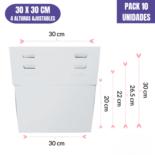 Caja Para Tarta 4 Alturas Ajustables - 30 Cm (10 Uds) - Imagen 2