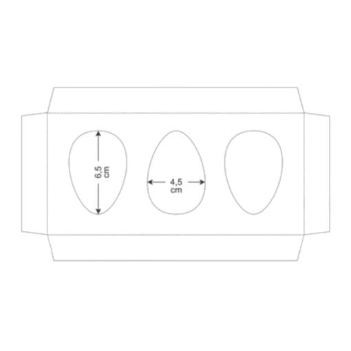 Caja Para 3 Mini Huevos De Pascua - Blanca Y Azul