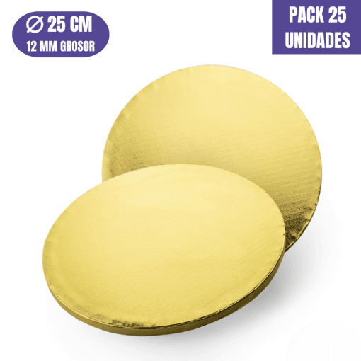 Base Para Tarta Redonda Dorada - 25 X 1,2 Cm (25 Uds)