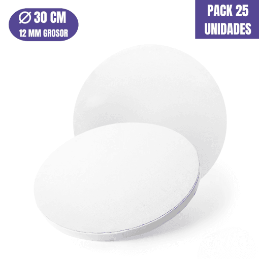 Base Para Tarta Redonda Blanca - 30 X 1,2 Cm (25 Uds)