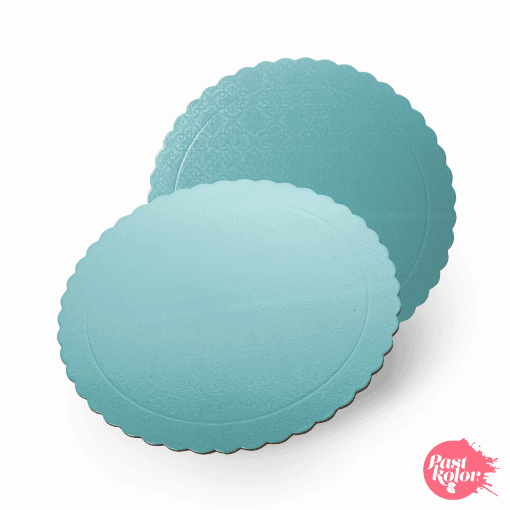 Base Redonda Azul Bebe - 30 Cm Ø / 3 Mm Grosor (diseÑo Barroco)