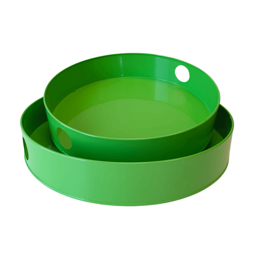 Set Bandejas Metalicas Redondas Verdes - Imagen 2