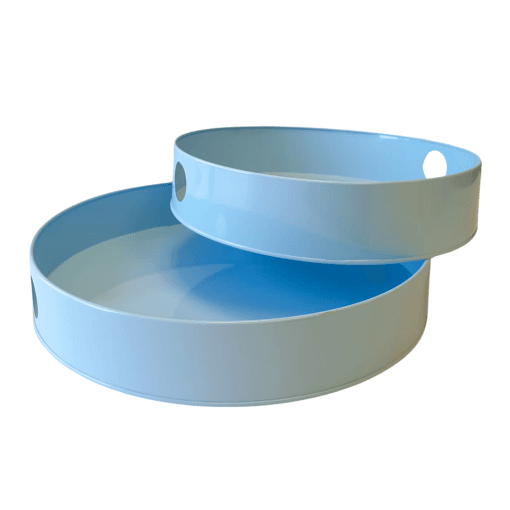Set Bandejas Metalicas Redondas Azules - Imagen 2