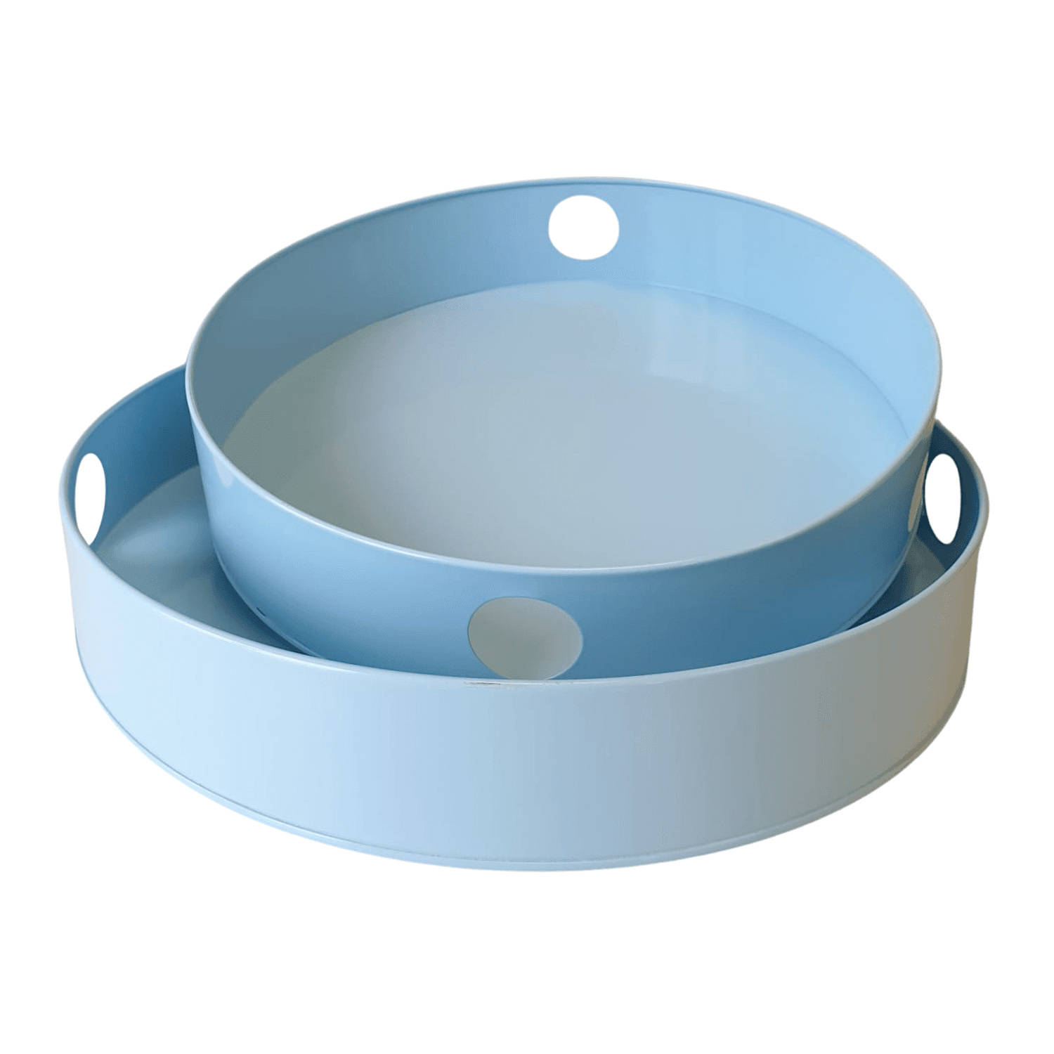 Set Bandejas Metalicas Redondas Azules