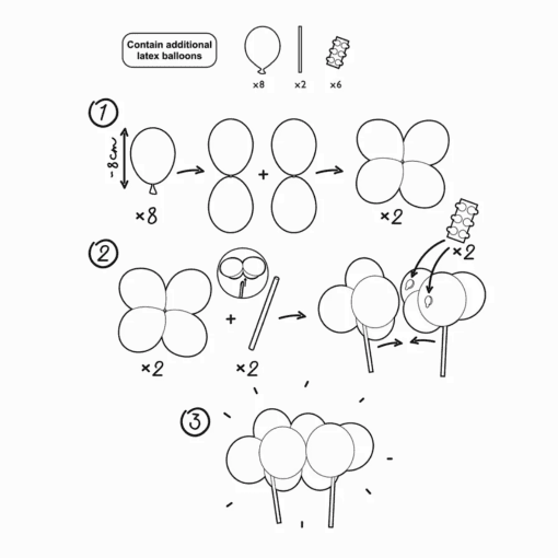 Topper Para Tarta Globos Partydeco - Rosas - Imagen 3