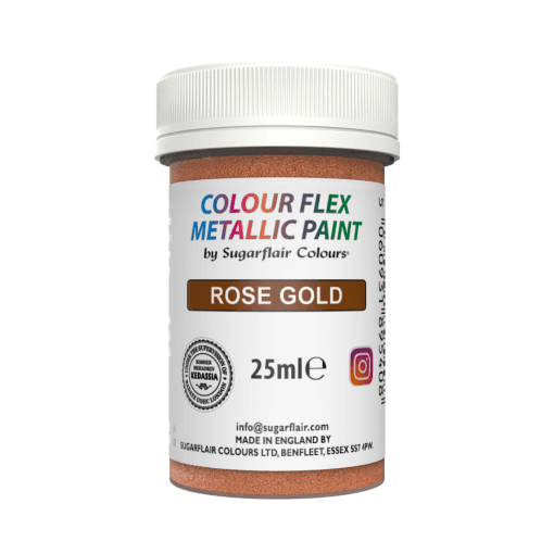 Pintura Metalizada Comestible Sugarflair - Rose Gold / Oro Rosado (25 Ml)