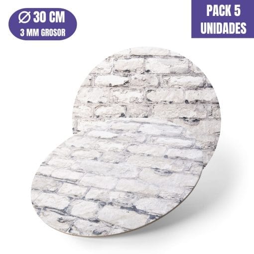 Base Para Tarta Redonda De 30 X 0,3 Cm - Piedra [5 Uds]