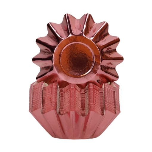 Capsulas Cupcakes Para Hornear "bloom" Funcakes - Oro Rosado Metalico - Imagen 3