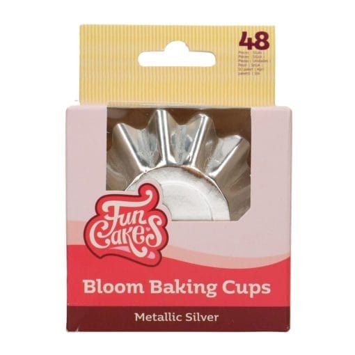 Capsulas Cupcakes Para Hornear "bloom" Funcakes - Plata Metalico - Imagen 3