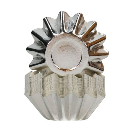 Capsulas Cupcakes Para Hornear "bloom" Funcakes - Plata Metalico