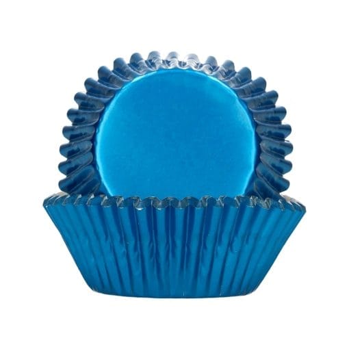 Capsulas Cupcakes Papel Aluminio "foil" Funcakes - Azul Metalico - Imagen 2