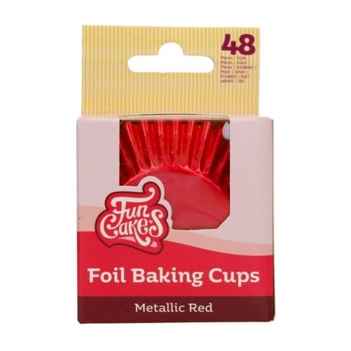 Capsulas Cupcakes Papel Aluminio "foil" Funcakes - Rojo Metalico - Imagen 2
