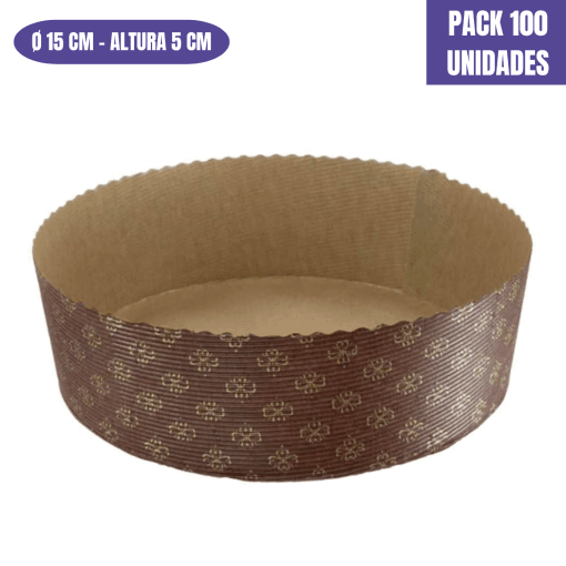 Molde De Papel Para Bizcocho Bajo - 15 X 5 Cm (100 Unidades)