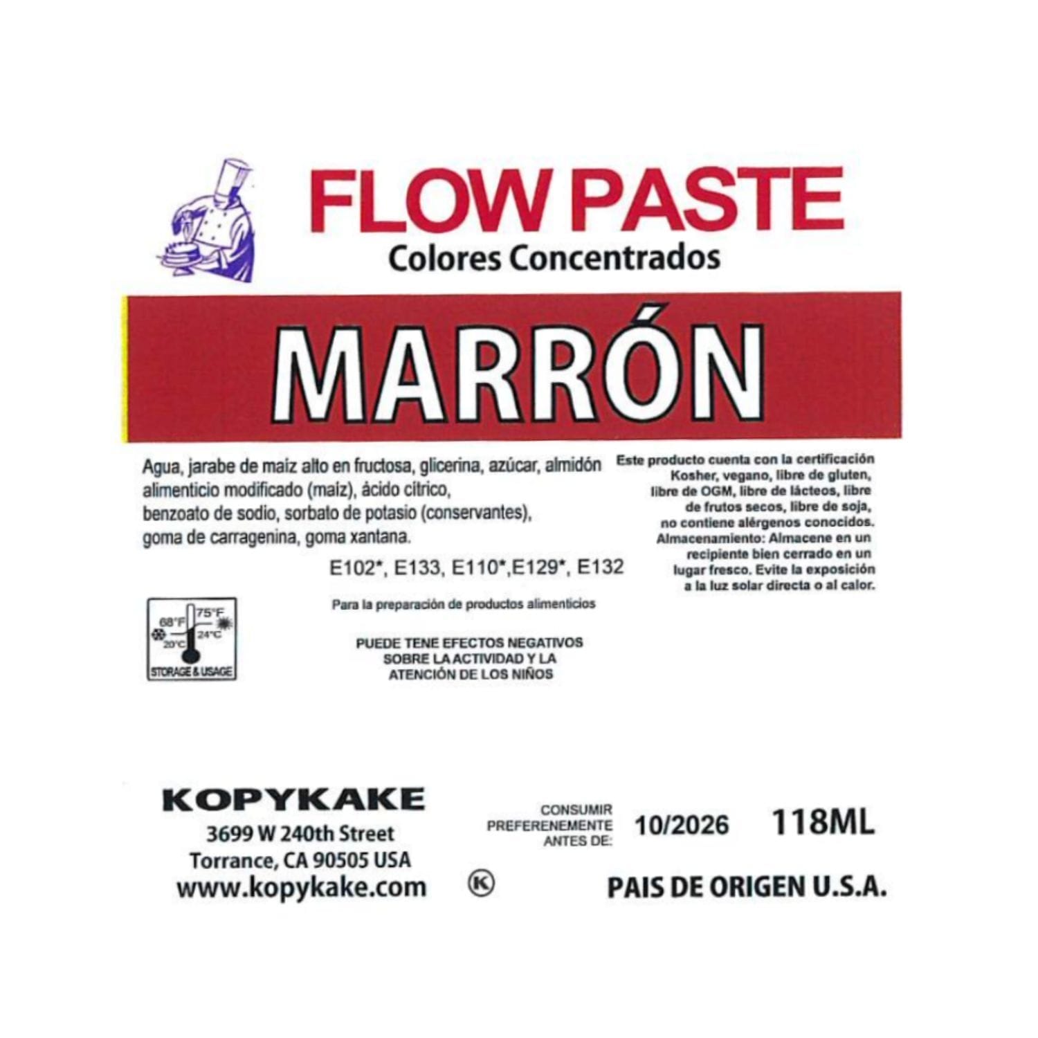 Colorante En Gel "flow Paste" Kopykake - Marron (118 Ml) - Imagen 2