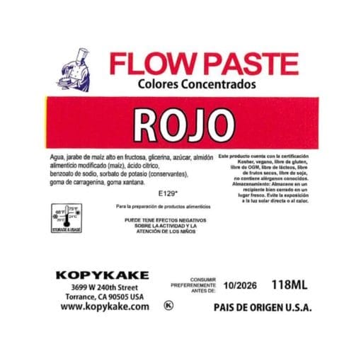 Colorante En Gel "flow Paste" Kopykake - Rojo (118 Ml) - Imagen 2