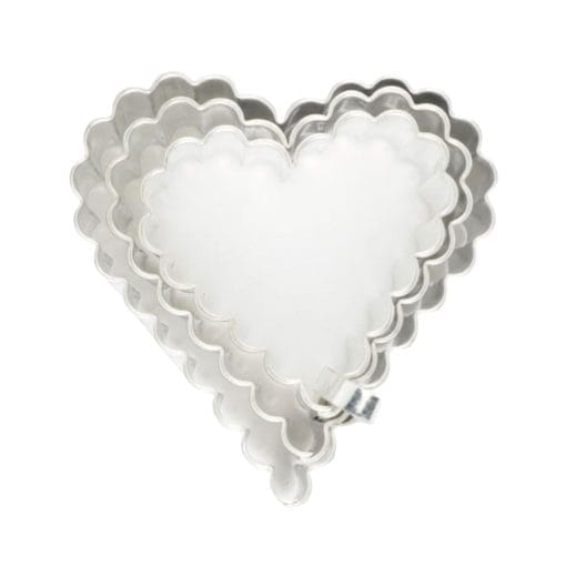 Set Cortadores Metalicos Para Galletas - Corazones Ondulados