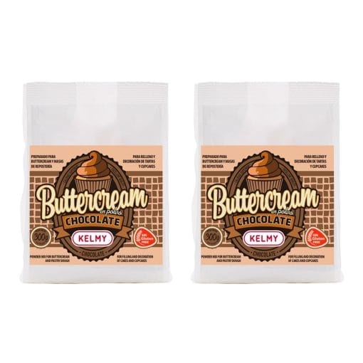Preparado "buttercream" (crema Mantequilla) Kelmy - Sabor Chocolate [300 G] (2 Unidades)