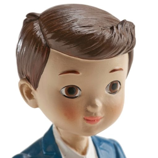 Figura Para Tarta Comunion - NiÑo Con Traje Azul Y Rosario