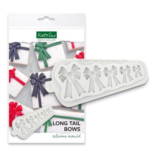 Molde Silicona Katy Sue - Lazos Con Cinta Larga / "long Tail Bows" - Imagen 2
